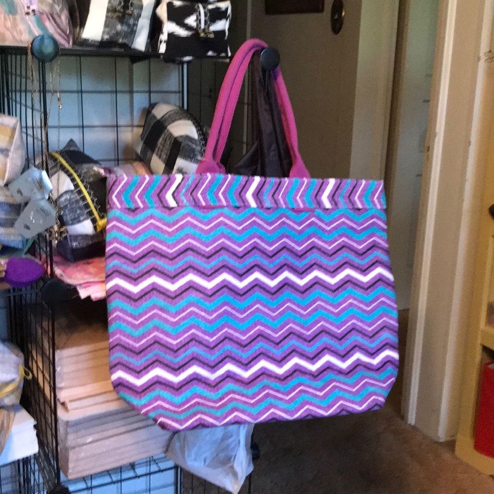 Multi colored zippered bag